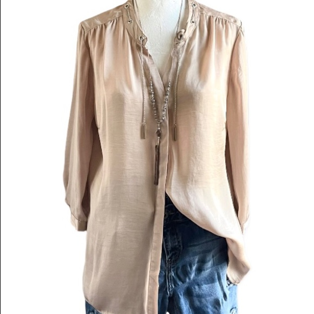 Elementz silky dress blouse - size m